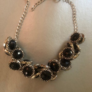 Necklace Earrings Silver and Black Jewelry Set Handmade High Fashion Statement “EXQUISITE “