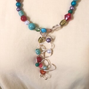 Beaded Avant-garde Necklace Wire Beads Gold Chain Adjustable Length Gift Boxed  “ A Mazed”