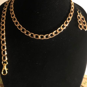 Chunky Chains Gift Boxed Jewelry Set Necklace Bracelet Earrings Gold or Silver Costume Jewelry. “IN CHAINS”