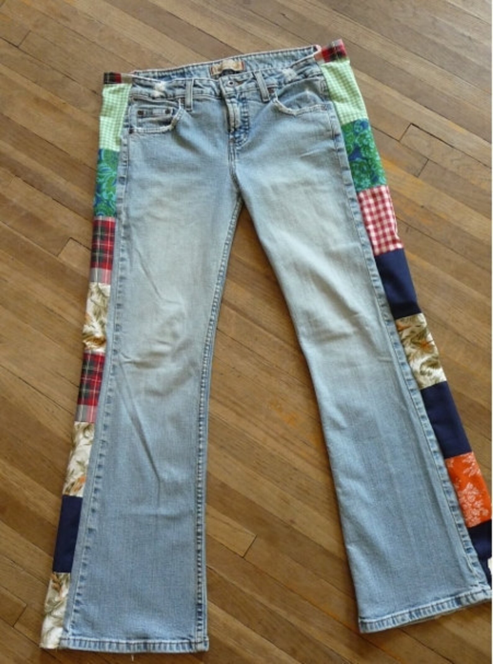Pants Patchwork Jeans Vintage Patchwork Handmade Pants Etsy
