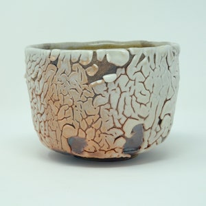 Wood Fired Tea Bowl for Matcha with Oni Shino