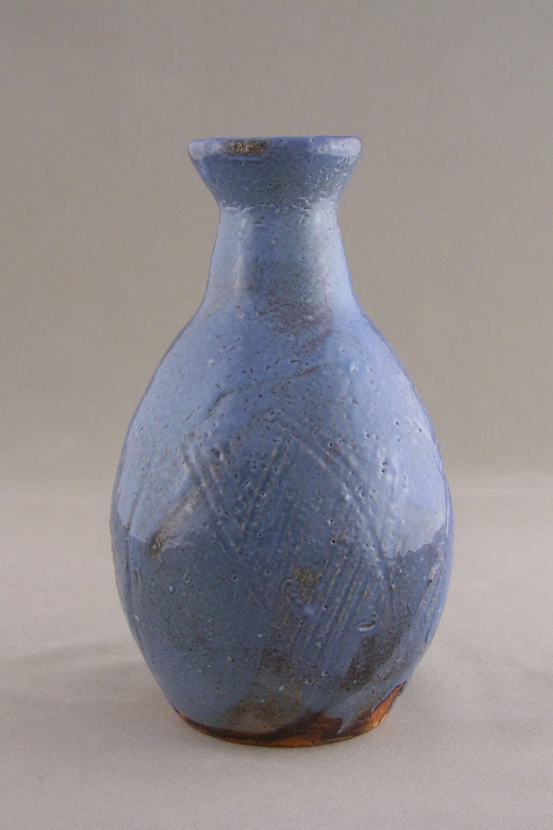 Wood Fired Blue Shino Bottle Etsy
