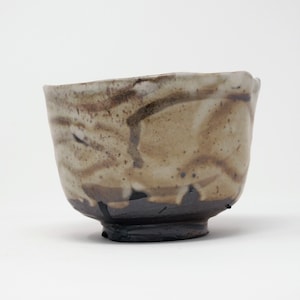 Shino Glazed Wood Fired Stoneware Tea Bowl for Matcha