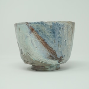 A Wood Fired Tea Bowl for Matcha with Oribe and Shino Glazes