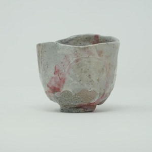 Soda Fired Stoneware Guinomi with a Shino Glaze