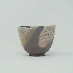 Wood Fired Stoneware Guinomi Cup with Shino Glaze