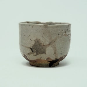 Wood Fired Stoneware Tea Bowl with Shino Glaze