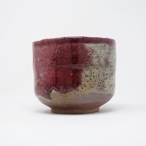 Wood Fired Tea Bowl for Matcha made from Wild South Carolina Stoneware with a Shino Glaze