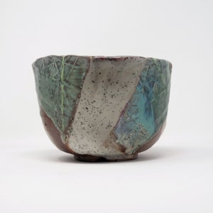 Wood Fired Oribe Style Tea Bowl for Matcha