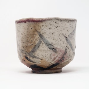 Wood Fired Stoneware Tea Bowl for Matcha with a Shino Glaze