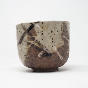 Wood Fired Stoneware Tea Bowl with Shino Glaze