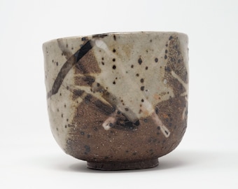 Wood Fired Stoneware Tea Bowl with Shino Glaze