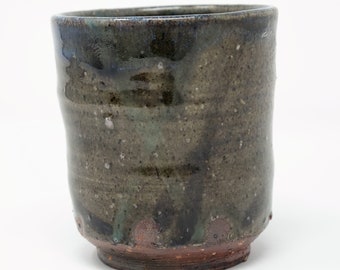 Wood Fired Yunomi Style Cup with Celadon Glaze