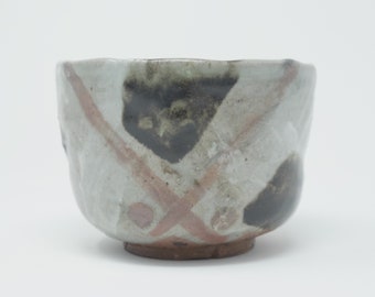 Wood Fired Stoneware Oribe Style Tea Bowl