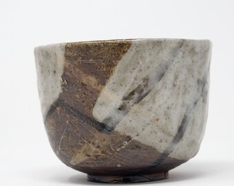 Holz gebrannte Steinzeug Teeschale mit Shino Glasur