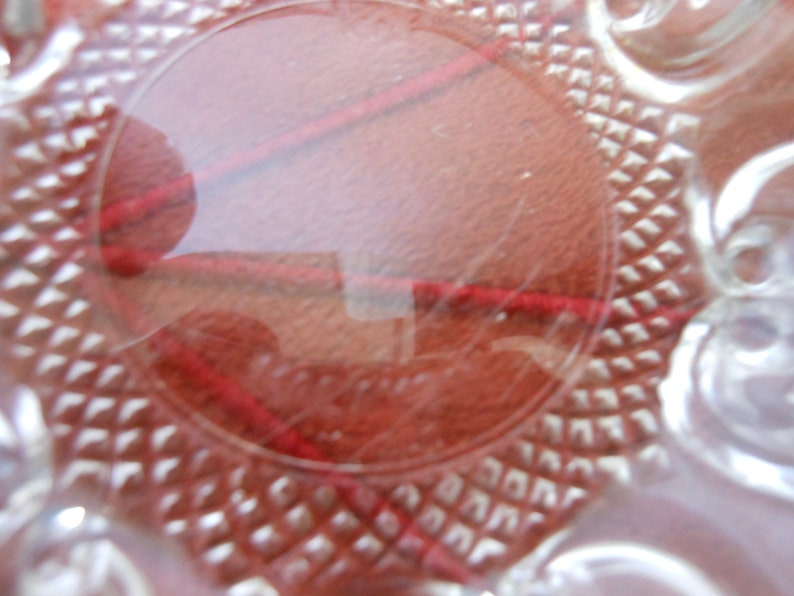Vintage Clear Heavy Cut Glass Bowl with floral and diamonds design Kig Malaysia Glass Bowl Snack glass bowl Candy Jewelry dish
