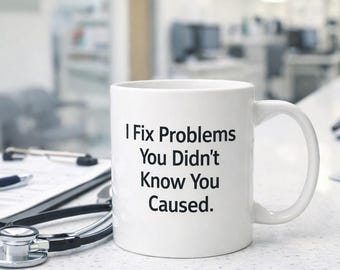 I Fix Problems You Didnt Know You Caused Mug – Funny Work Mug – Office Gift – Nurse Teacher IT Humour – Floggit Workplace Collection