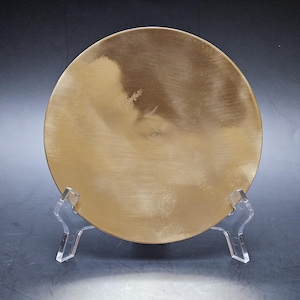 Vintage Brass Footed Decorative Tray, Round Brass Candle Holder Plate