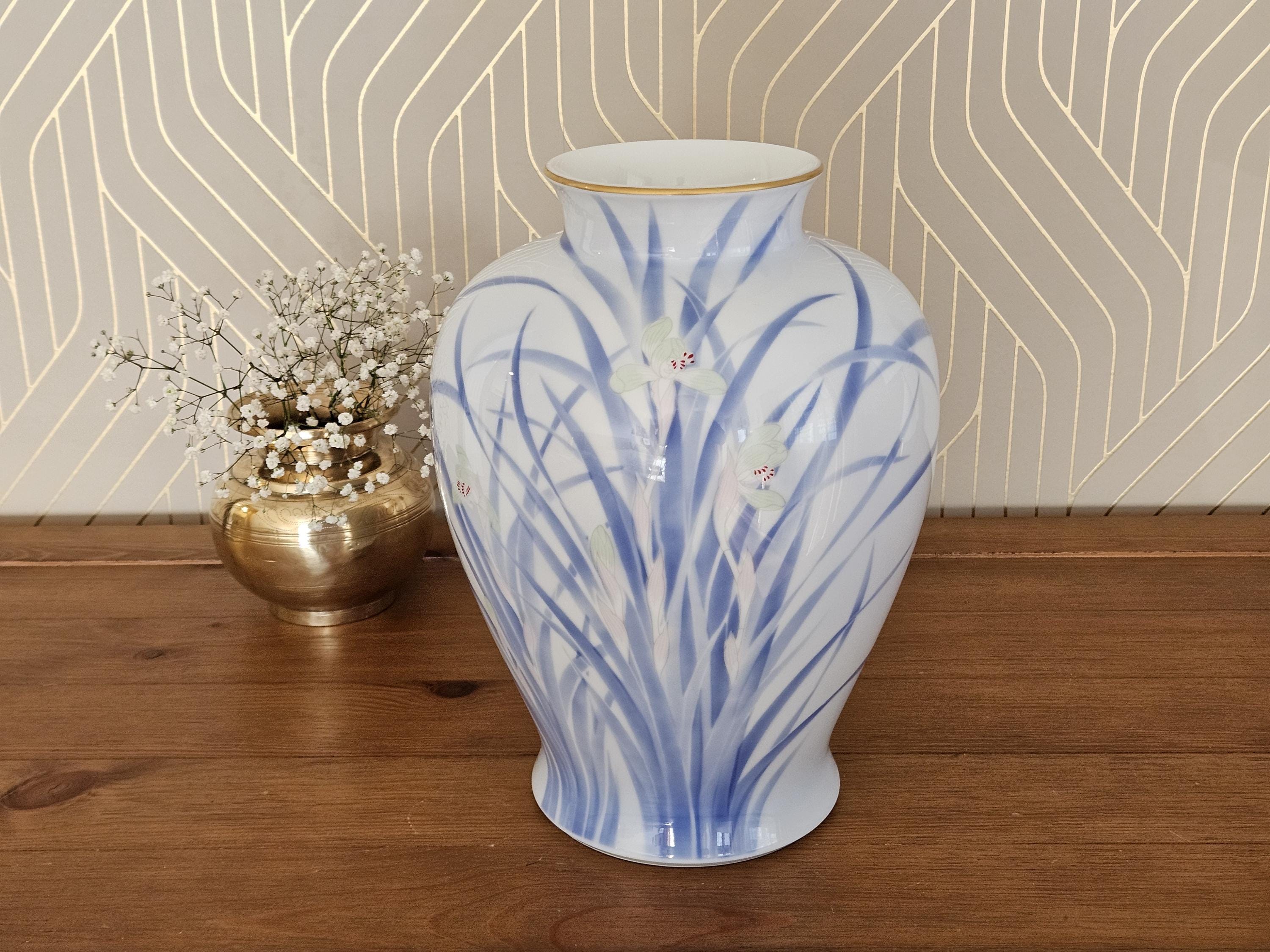 Vintage Japanese Vase Fukagawa - Etsy