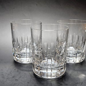 Set of 3 Baccarat Crystal Tumblers, Old Fashioned Rotary Baccarat, Baccarat Barware, Made in France