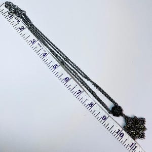 Brighton Necklace 2 Strand Black Enamel Silver Tone Hearts Art Nouveau Revival immagine 7