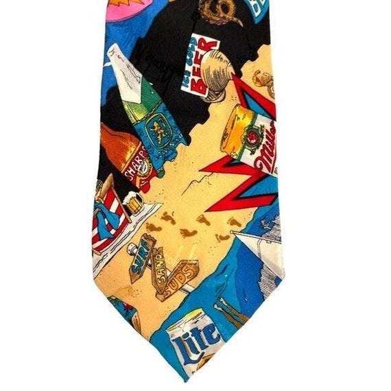 necktie Tie surfer sun suds beer babes waves n. miller necktie Silk club fun