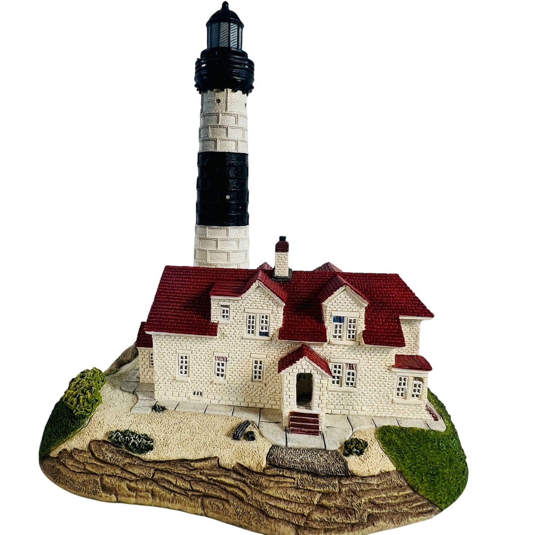 Vtg 1999 Lighthouse Harbour Lights Big Sable Point Handcrafted