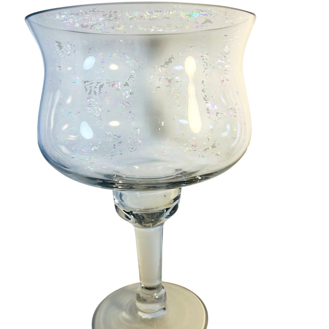 Clear Glass Pedestal Compote Dish Vase Fruit Bowl Candle Holder ...