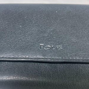 Vintage Rolfs Black Leather Checkbook Wallet Card Slots Coin Pocket Pen Holder