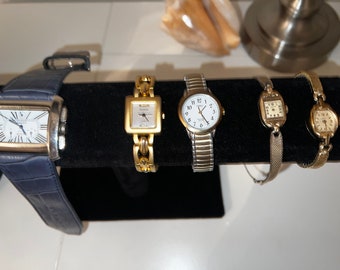 Beautiful Vintage Watch Bundle (4 women's, 1 mens) Solar, Timex, Magna, Hudson