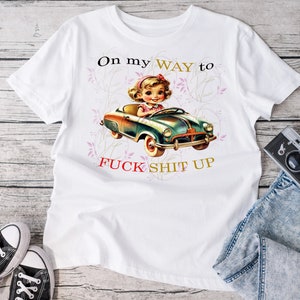Op weg om de boel te verpesten png, trendy retro digitaal ontwerp, vintage retro grappig png, dtf png, sublimatieontwerp, sarcastisch ontwerp png