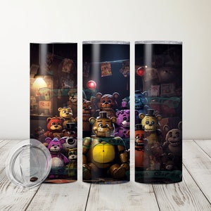 Five nights at Freddys tumbler wrap png, 20 oz tumbler png, skinny tumbler wrap, horror gam tumbler wrap, game png, tumbler and mug wrap