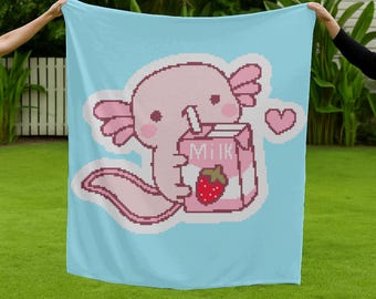 Virkad filt axolotl-mönster