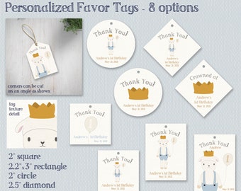 Personalized Lamb Favor Tags Birthday Party First Birthday Sebastian the Lamb Animal Custom Simple One Labels 1st Birthday Party Favor Tags