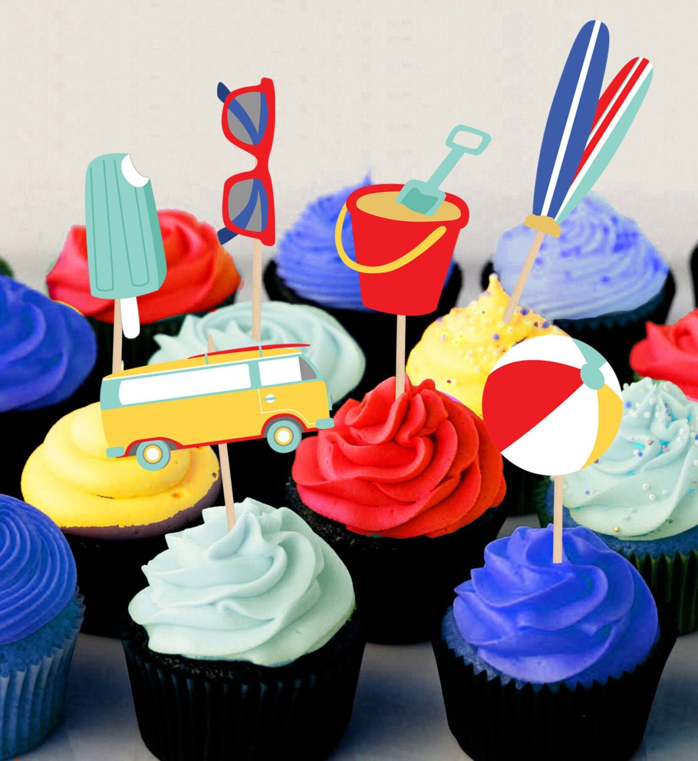 Paper & Party Supplies Party Supplies Beach Ball GIRL Birthday Cupcake