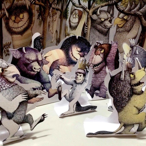 INSTANT DOWNLOAD - LARGE - Where the Wild Things Are Cut Out Stands - 8 Characters - Baby Shower Table Decorations - Decor