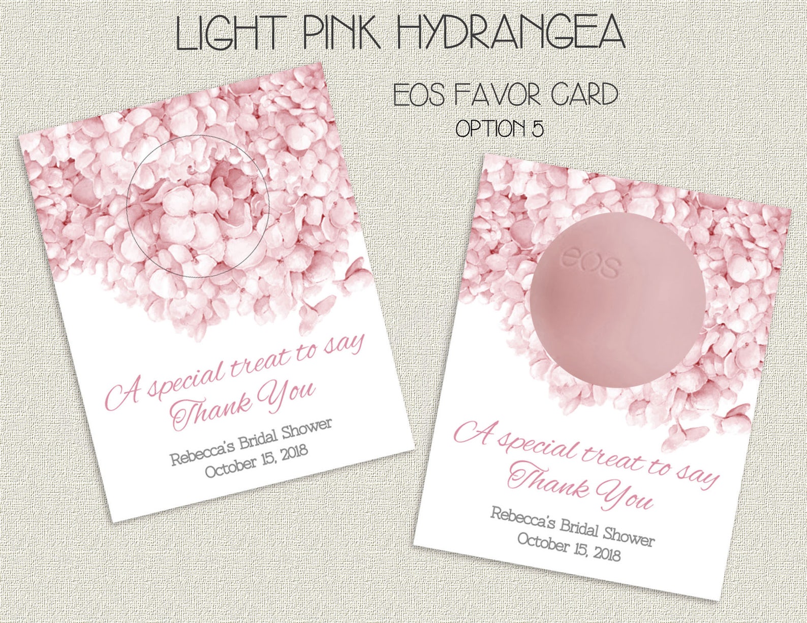 EOS Favor Hydrangea Bridal Shower Favor Card Garden Floral - Etsy