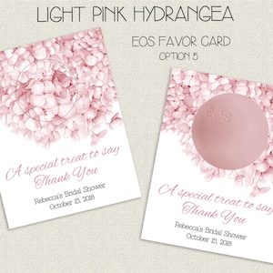 EOS Favor Hydrangea Bridal Shower Favor Card Garden Floral Bridal ...