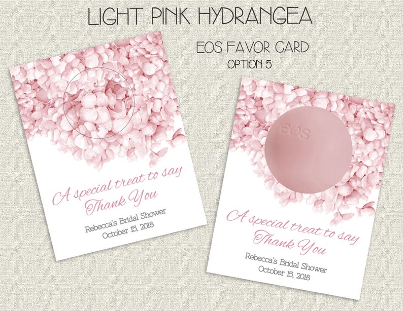 EOS Favor Hydrangea Bridal Shower Favor Card Garden Floral Etsy