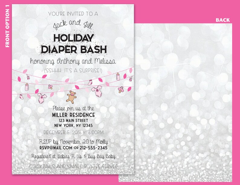 Holiday Christmas Baby Shower Invitation Jack Jill Festive Etsy Holiday Christmas Baby Shower Invitation Jack Jill Festive Etsy