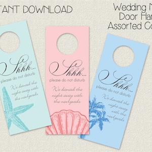 INSTANT DOWNLOAD - Door Knob Tags Wedding Wine Tags - Wedding Hotel Tags - Hotel tags - Beach Wedding - Do not disturb signs - Set of 3
