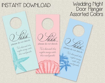 Beach Wedding Do Not Disturb Door Hangers – Coastal Designs (Digital Download)