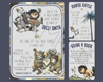 Wild Things Baby Shower Invitation – Rumpus Birthday Party (Digital or Printed)