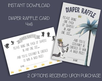 Where the Wild Things Are Diaper Raffle Card (Instant Download)