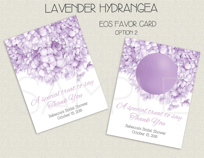 EOS Favor Hydrangea Bridal Shower Favor Card Garden Floral Etsy