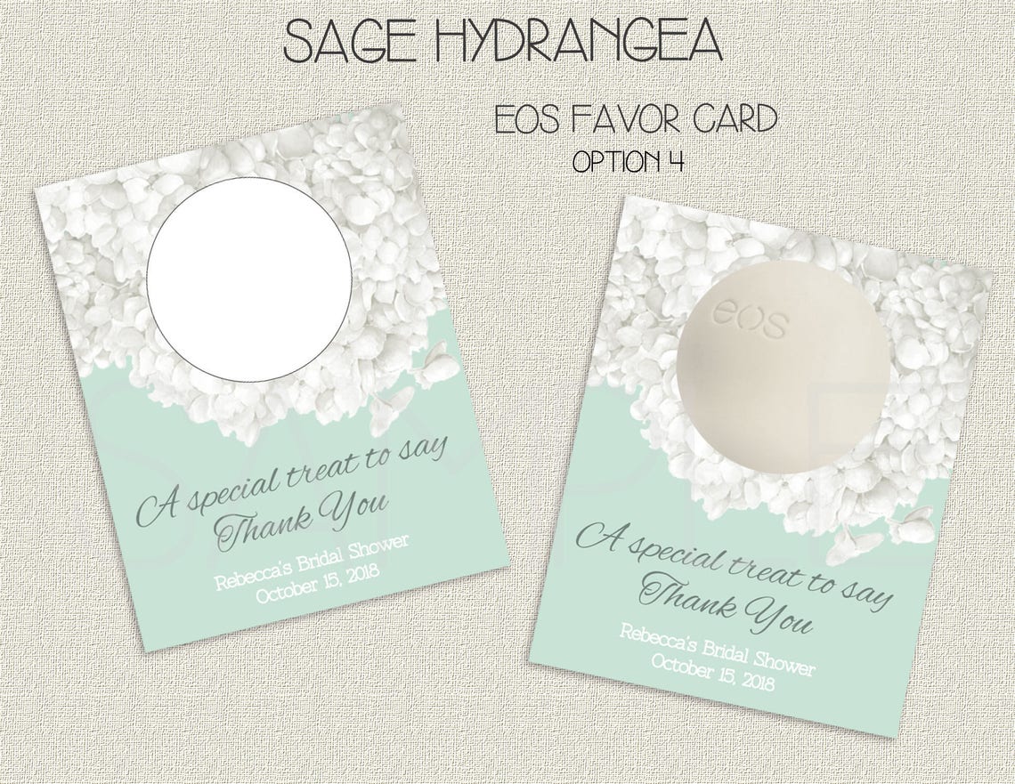 EOS Favor Hydrangea Bridal Shower Favor Card Garden Floral - Etsy