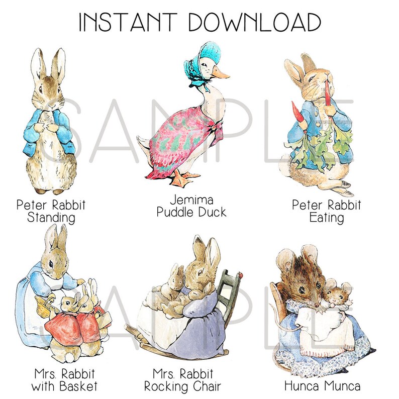 INSTANT DOWNLOAD LARGE Peter Rabbit Cut Out Table Stands - Etsy