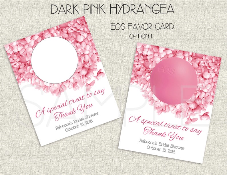 EOS Favor Hydrangea Bridal Shower Favor Card Garden Floral Etsy