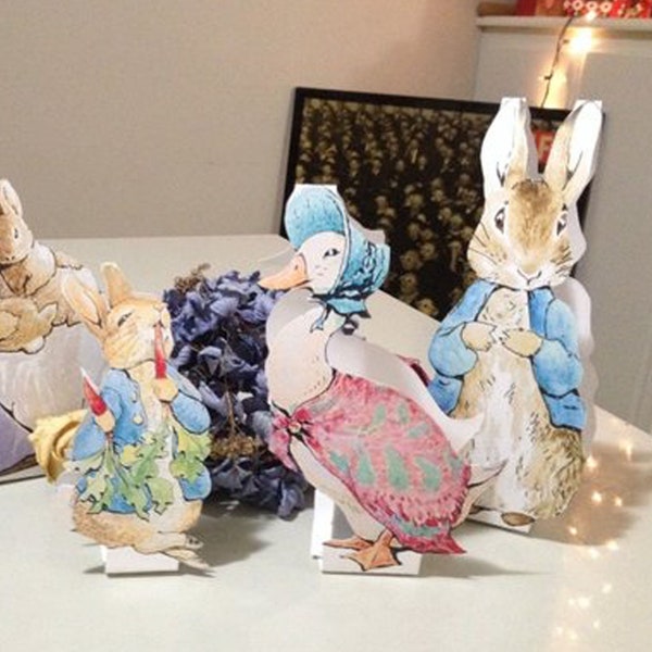 INSTANT DOWNLOAD - LARGE - Peter Rabbit Decorations Cut Out Stands - Peter Rabbit Jemima Puddleduck -Baby Shower Table Peter Rabbit Party