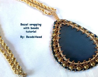 Beaded necklace Tutorial - agate pendant